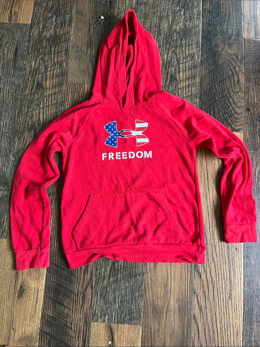 Under Armour Freedom Kids Red Hoodie with USA Logo